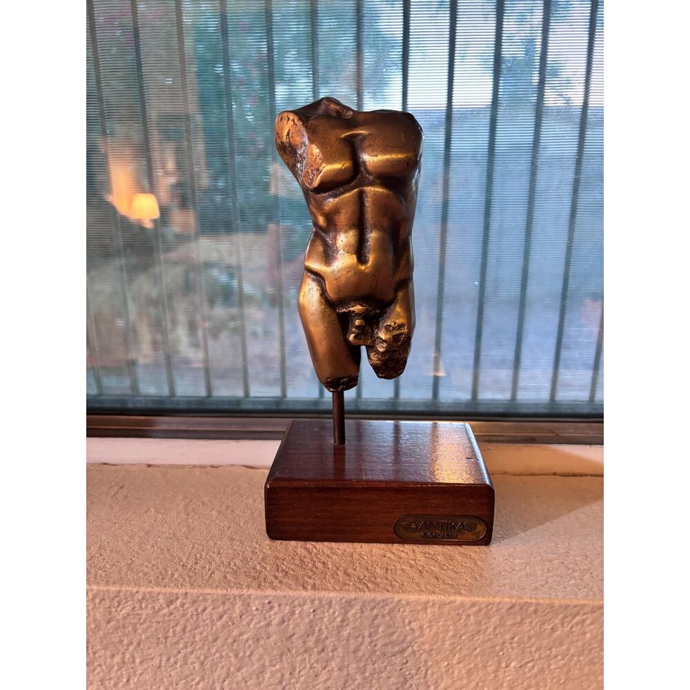 Bronze Male Nude Torso – Handmade in Greece – ANTIKA – Patina Finish – Vintage